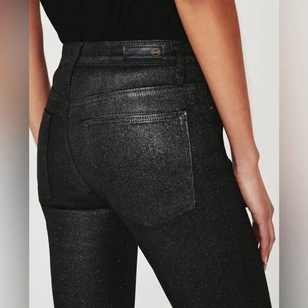 NWT AG Adriano Goldschmied Farrah Skinny Ankle in Luminous Gunmetal Size 29